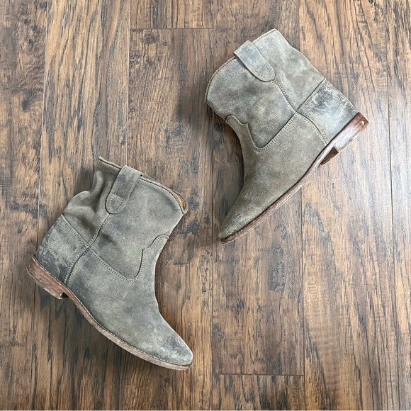 ISABEL MARANT • Crisi Boot suede ankle bootie western distressed slouchy boho - Picture 7 of 14